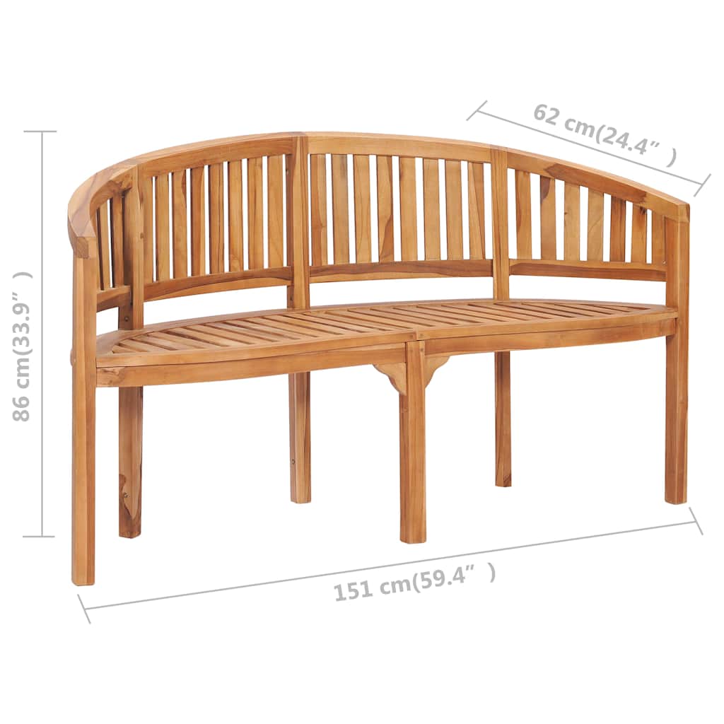Tuinbank Fedde - massief teakhout - 151 cm