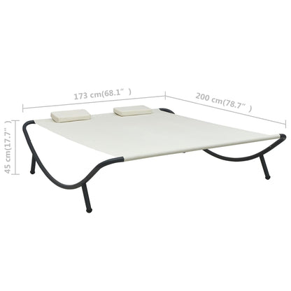 Ligbed Eline - 200 x 173 x 45 cm - crème