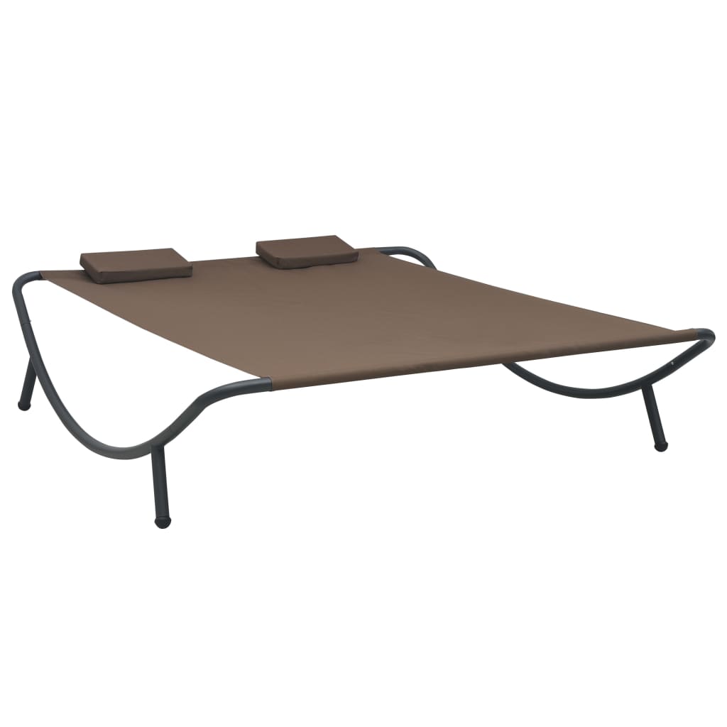 Ligbed Eline - 200 x 173 x 45 cm - bruin