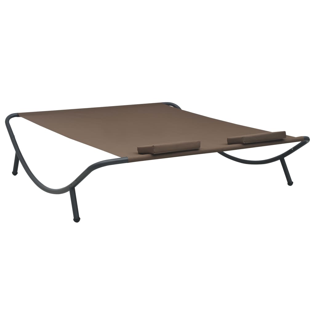 Ligbed Eline - 200 x 173 x 45 cm - bruin