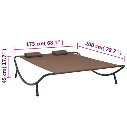 Ligbed Eline - 200 x 173 x 45 cm - bruin