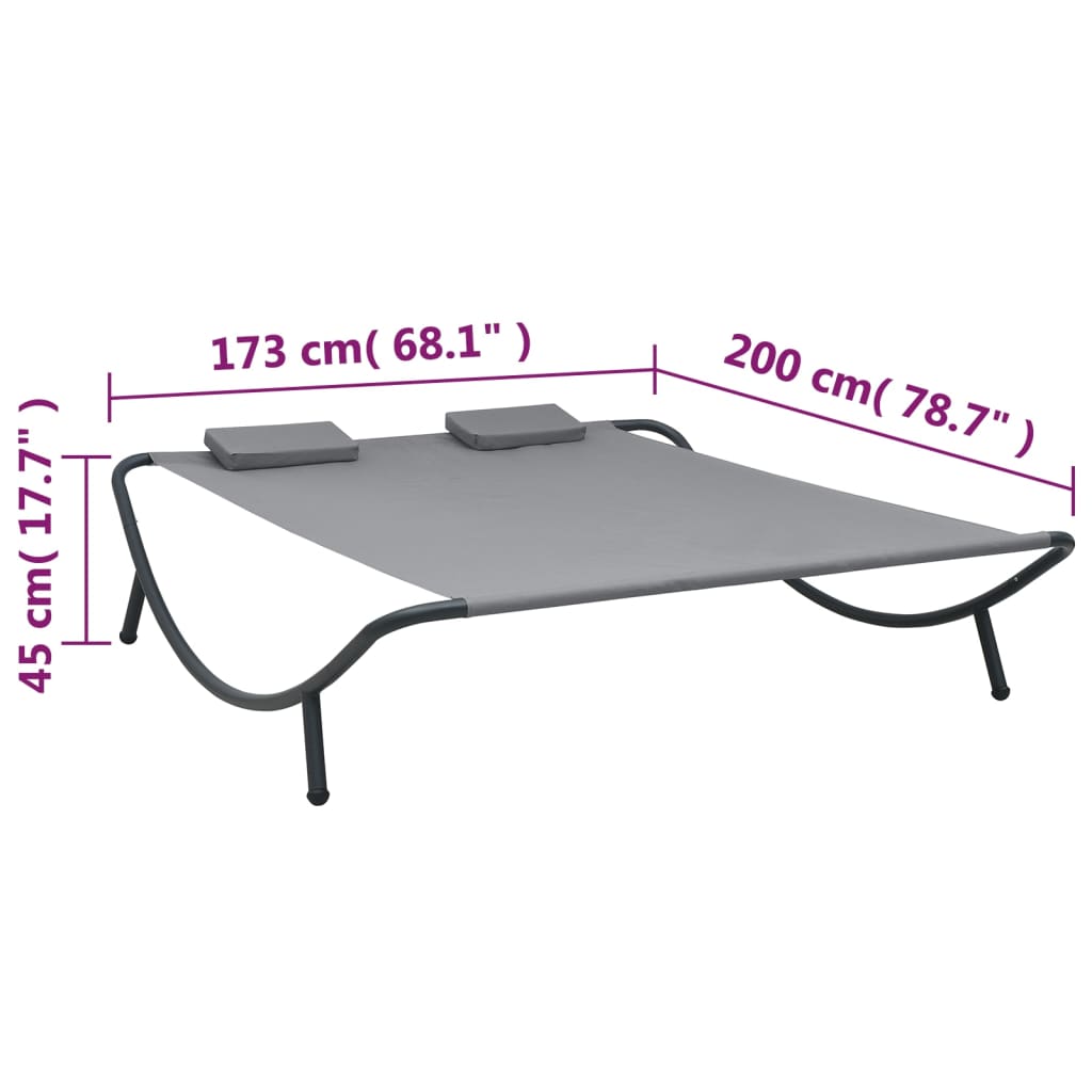 Ligbed Eline - 200x173x45 cm - antraciet