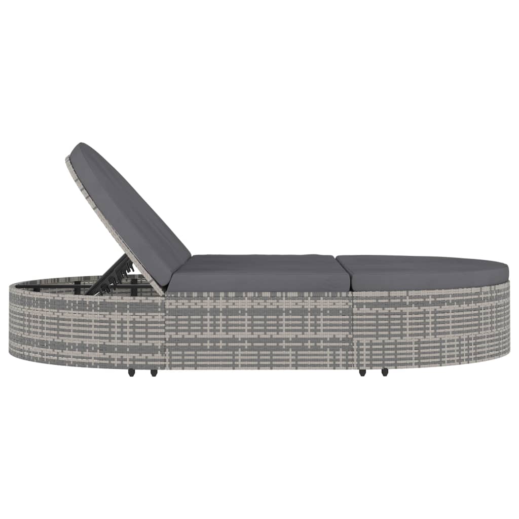 Ligbed Wilhelma -mmet kussens - 2-persoons - grijs
