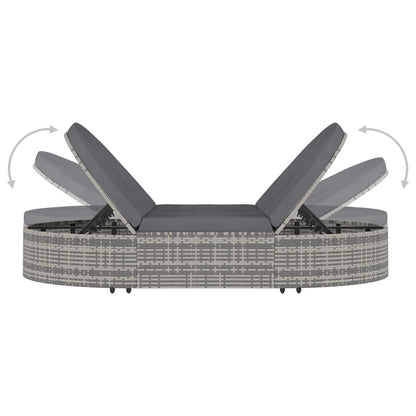 Ligbed Wilhelma -mmet kussens - 2-persoons - grijs