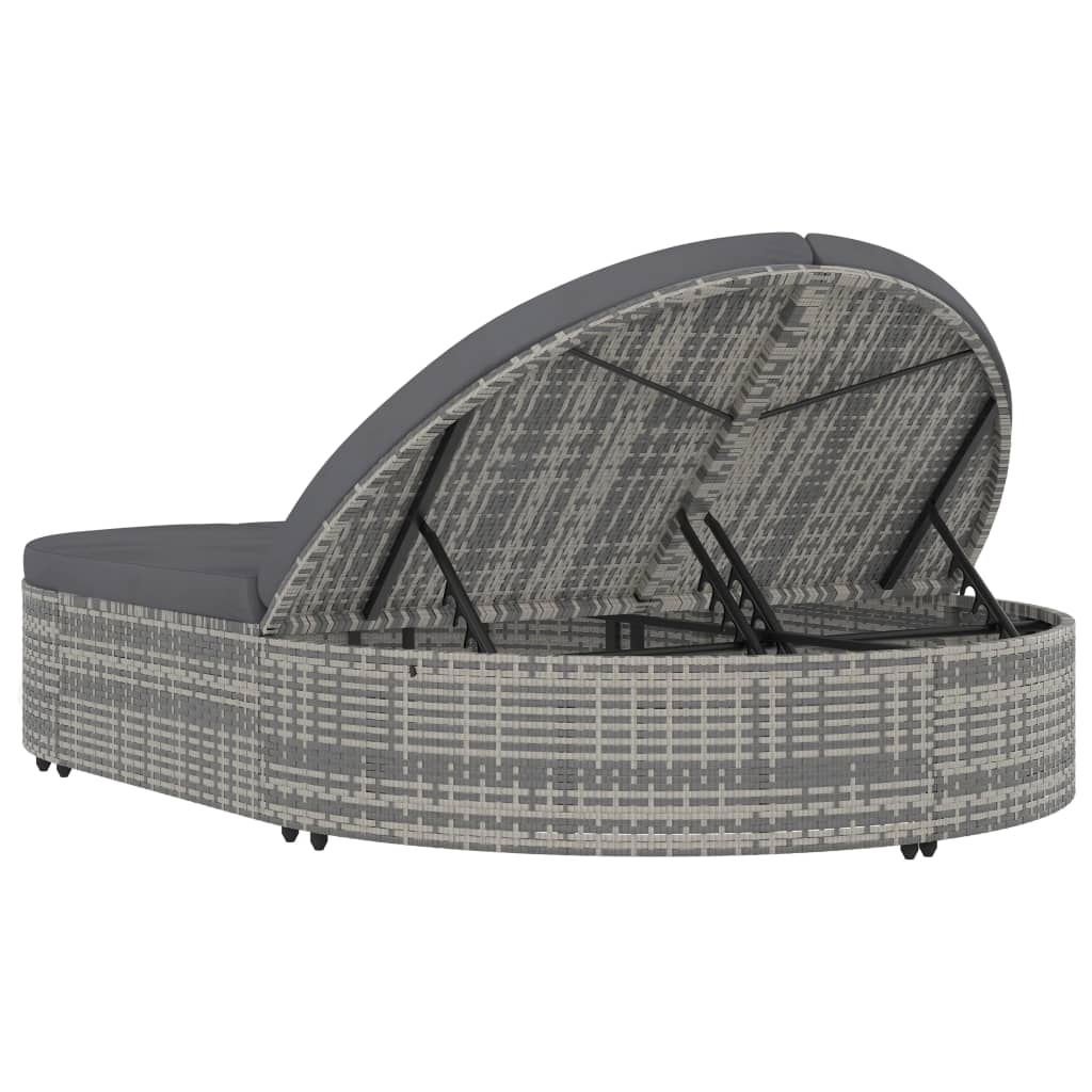 Ligbed Wilhelma -mmet kussens - 2-persoons - grijs