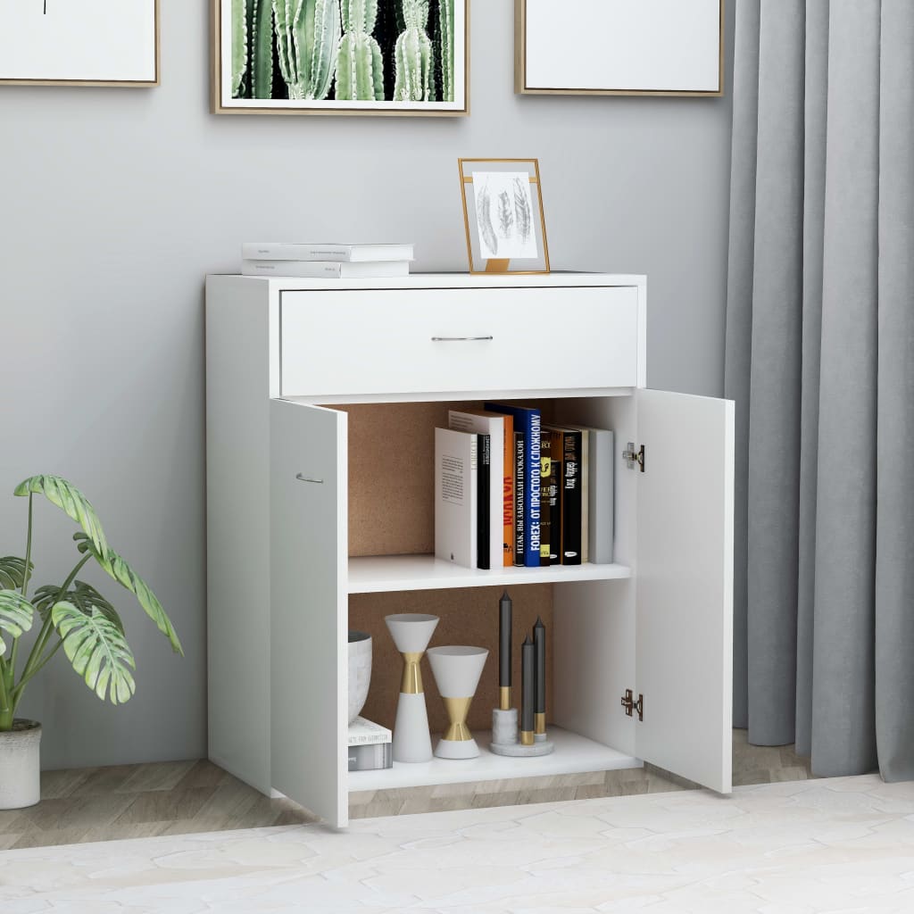 Dressoir Laurent - bewerkt hout - wit