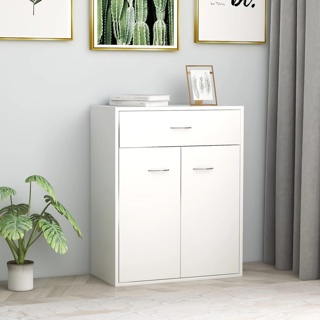 Dressoir Laurent - bewerkt hout - wit