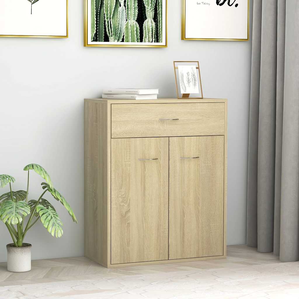 Dressoir Laurent - bewerkt hout - sonoma eiken