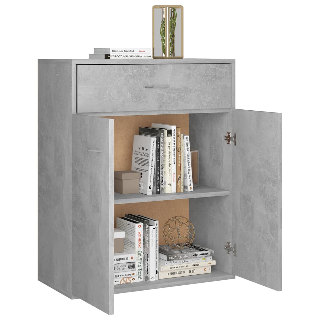 Dressoir Laurent - bewerkt hout - betongrijs