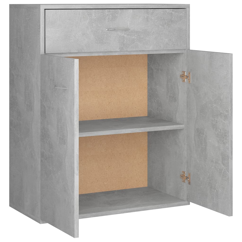Dressoir Laurent - bewerkt hout - betongrijs