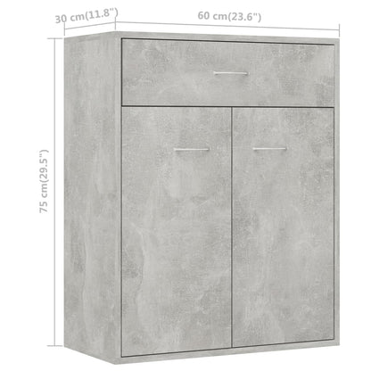 Dressoir Laurent - bewerkt hout - betongrijs