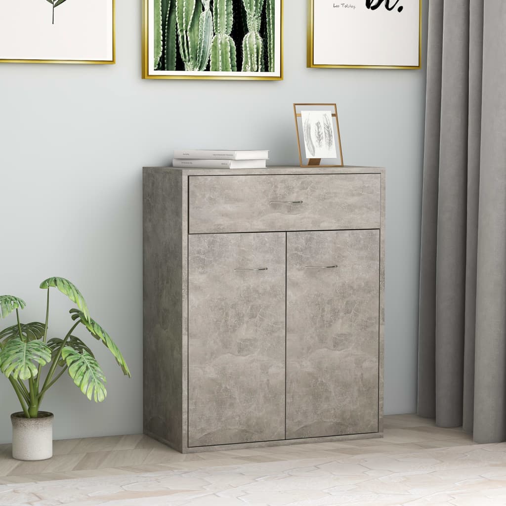 Dressoir Laurent - bewerkt hout - betongrijs