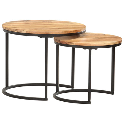 Salontafel Kees - 40x34 cm - 2-delig - massief acaciahout