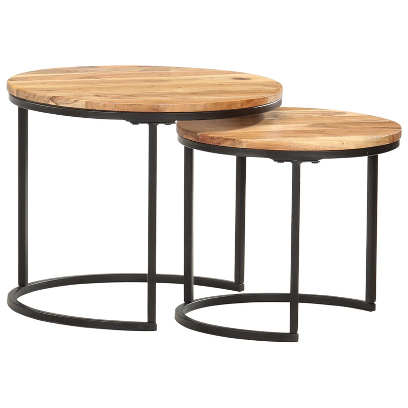 Salontafel Kees - 40x34 cm - 2-delig - massief acaciahout – extra afbeelding