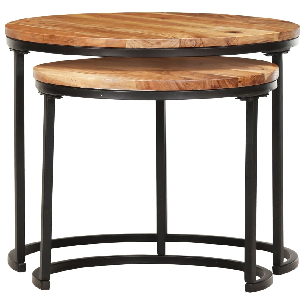 Salontafel Kees - 40x34 cm - 2-delig - massief acaciahout
