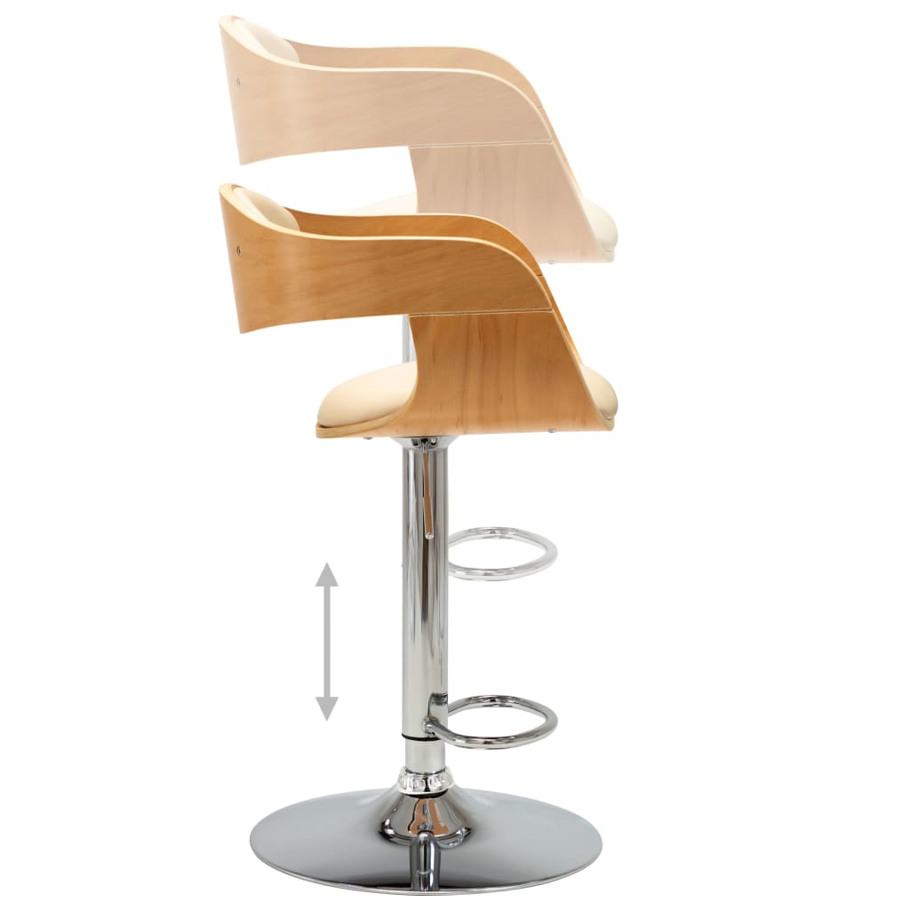 Barstoel Ilse - 2 stuks - verstelbaar - lichtbruin