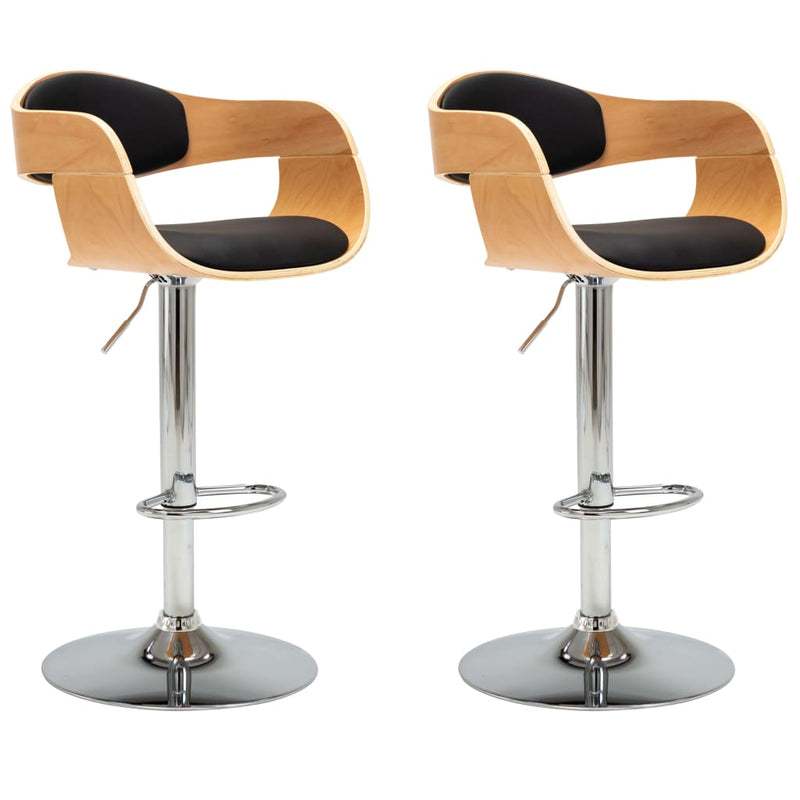 Barstoel Ilse - 2 stuks - verstelbaar - zwart / lichtbruin – extra afbeelding