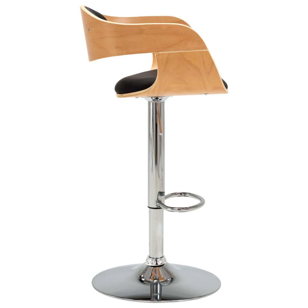 Barstoel Ilse - 2 stuks - verstelbaar - zwart / lichtbruin
