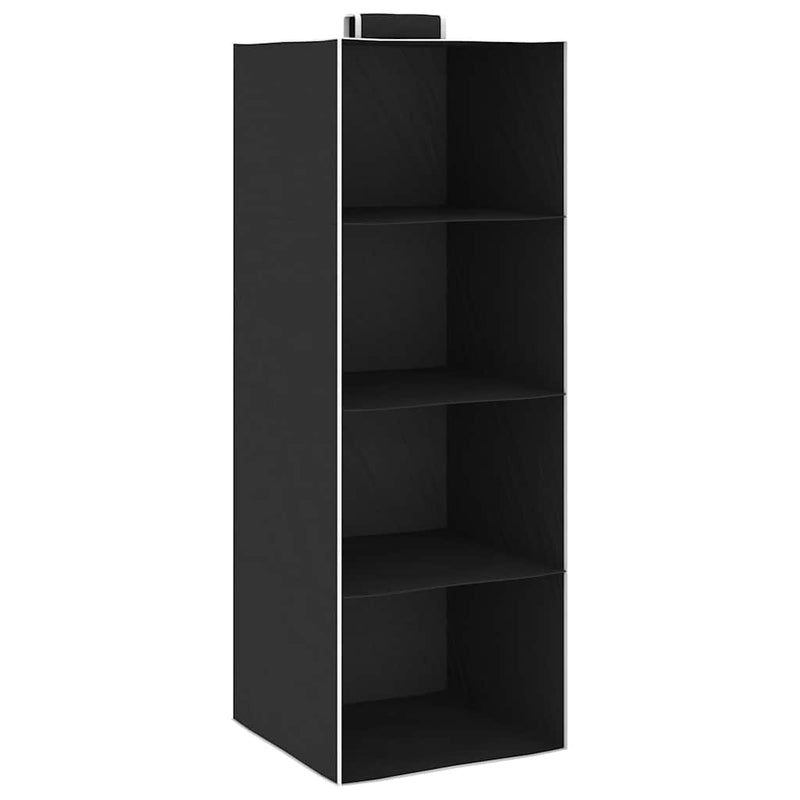 Kledingorganisers Hangend Met 4 Schappen Stof Zwart – extra afbeelding