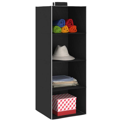 Kledingorganisers Hangend Met 4 Schappen Stof Zwart