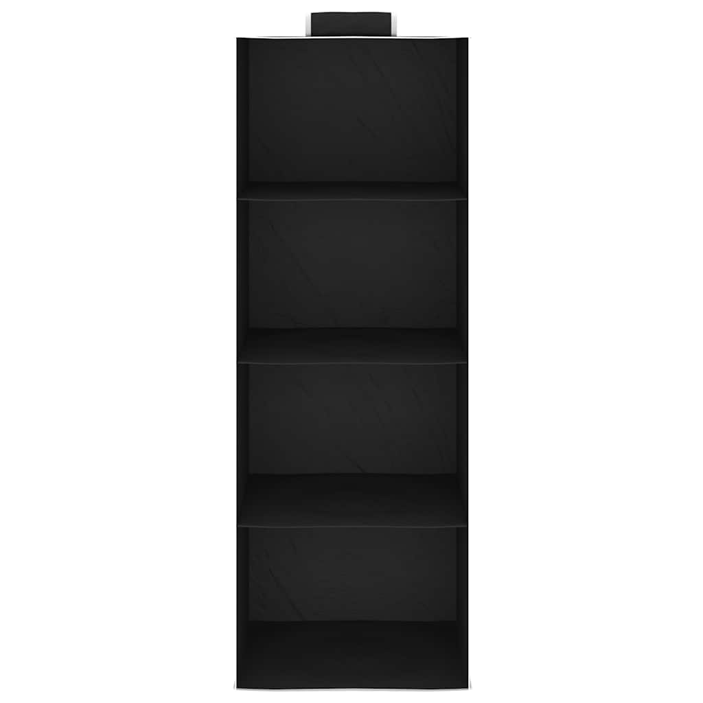 Kledingorganisers Hangend Met 4 Schappen Stof Zwart