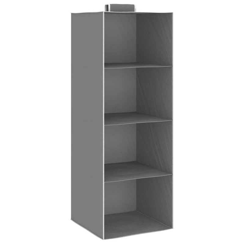 Kledingorganisers Hangend Met 4 Schappen Stof Grijs – extra afbeelding