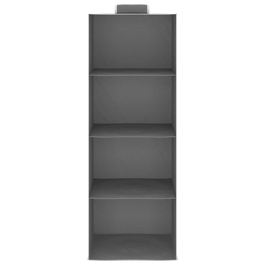 Kledingorganisers Hangend Met 4 Schappen Stof Grijs