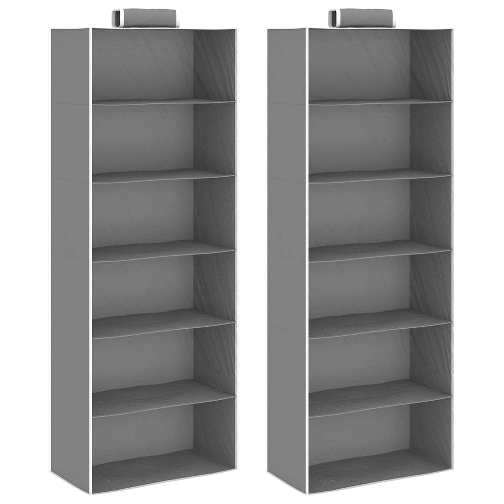 Kledingorganisers Hangend Met 4 Schappen Stof Grijs