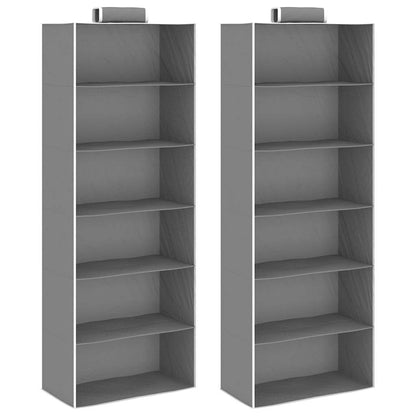 Kledingorganisers Hangend Met 4 Schappen Stof Grijs