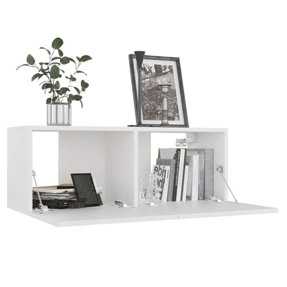 Tv-meubel Hidde - 80x30x30 cm - wandmeubel - wit