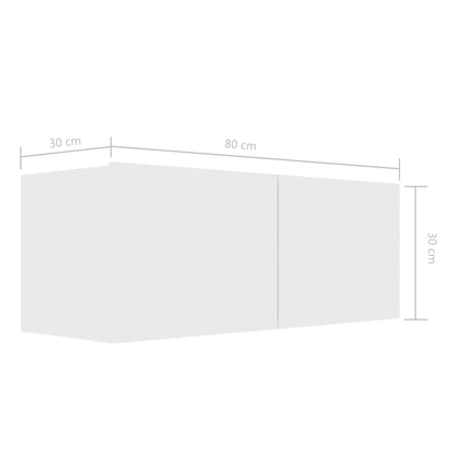 Tv-meubel Hidde - 80x30x30 cm - wandmeubel - wit