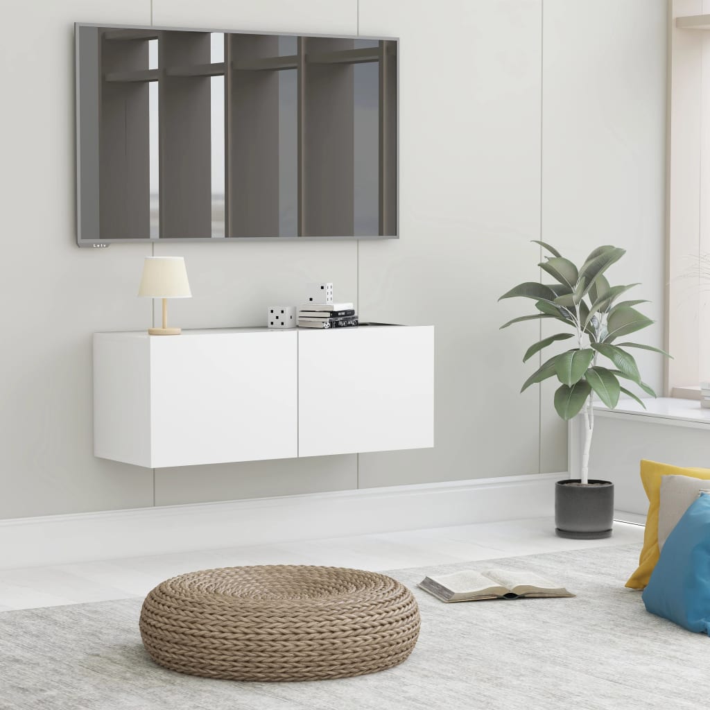 Tv-meubel Hidde - 80x30x30 cm - wandmeubel - wit
