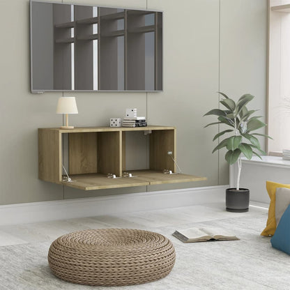 Tv-meubel Hidde - 80x30x30 cm - wandmeubel - sonoma eiken