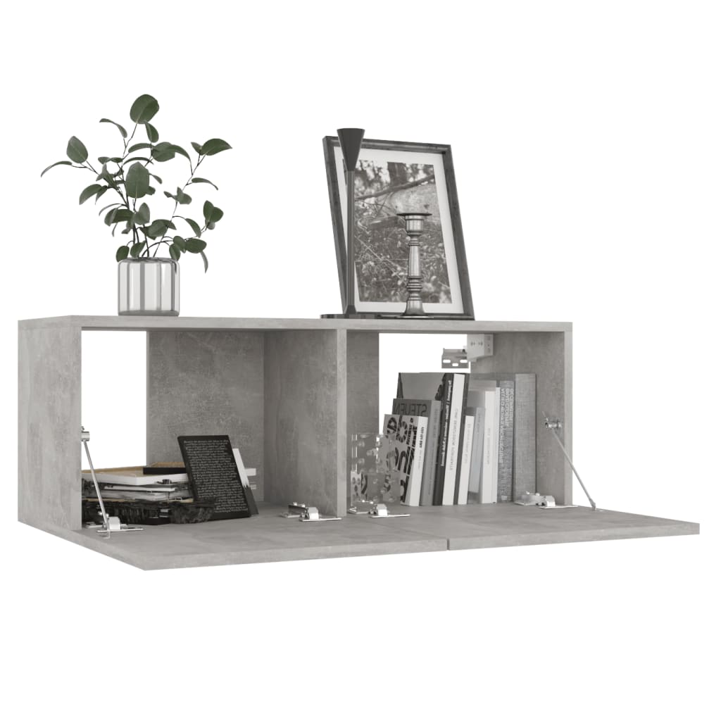 Tv-meubel Hidde - 80x30x30 cm - wandmeubel - betongrijs