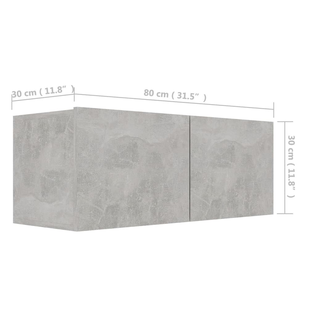 Tv-meubel Hidde - 80x30x30 cm - wandmeubel - betongrijs