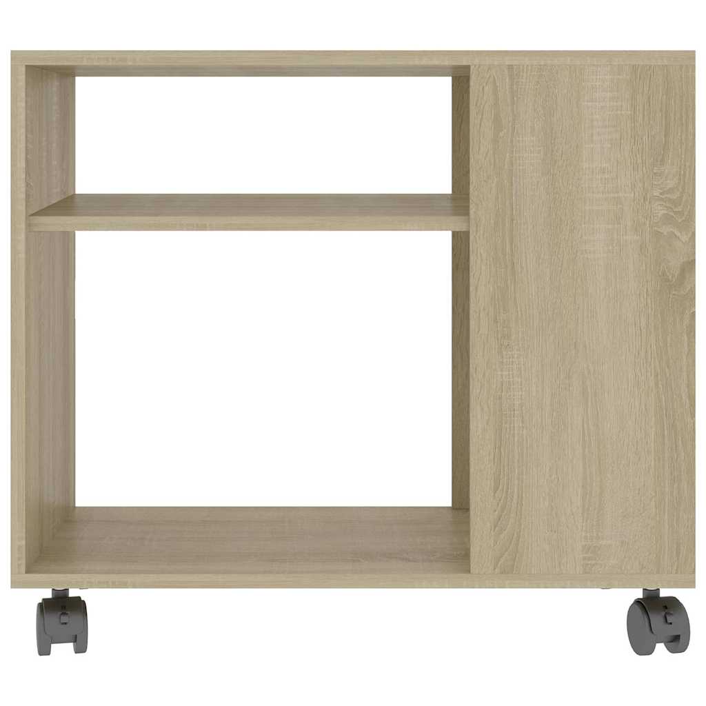 Bijzettafel Benjamin - bewerkt hout - met wieletjes