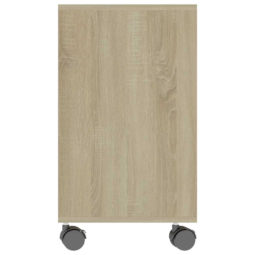 Bijzettafel Benjamin - bewerkt hout - met wieletjes