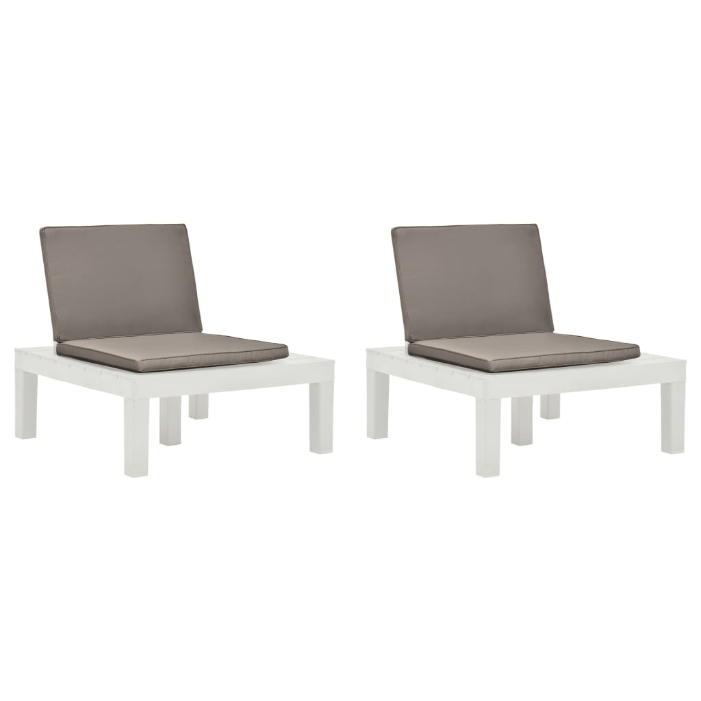 Tuinstoel Lonneke - 2 stuks - met kussens - wit