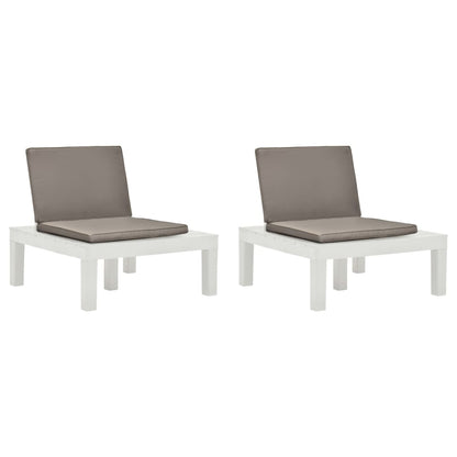 Tuinstoel Lonneke - 2 stuks - met kussens - wit