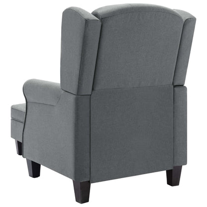 Fauteuil Daan - stof - met voetenbankje - lichtgrijs