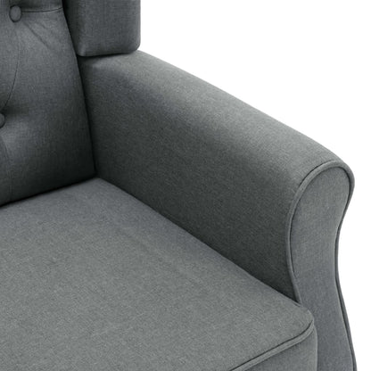 Fauteuil Daan - stof - met voetenbankje - lichtgrijs