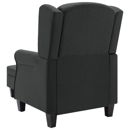 Fauteuil Daan - stof - met voetenbankje - donkergrijs