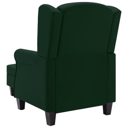 Fauteuil Daan - stof - met voetenbankje - donkergroen