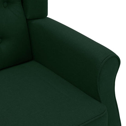Fauteuil Daan - stof - met voetenbankje - donkergroen