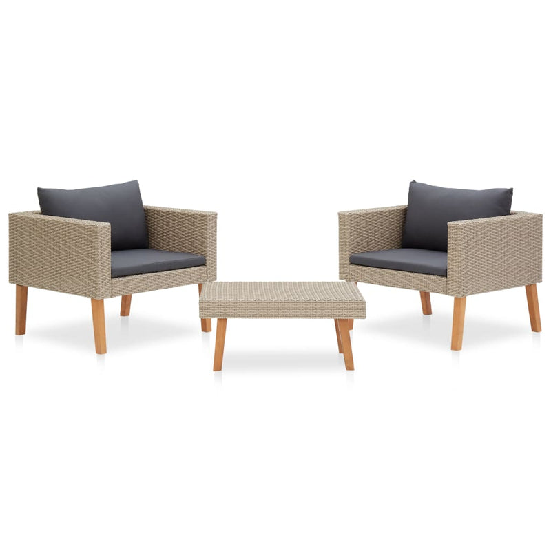 Tuinset Dries - 3-delig - met kussens - beige – extra afbeelding
