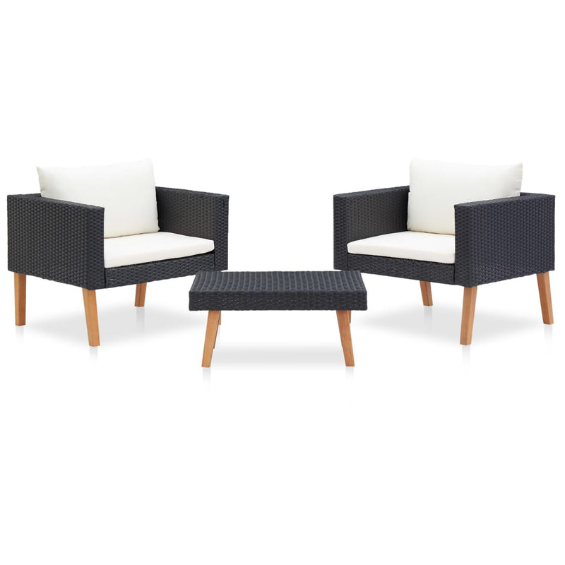 Tuinset Dries - 3-delig - met kussens - zwart – extra afbeelding