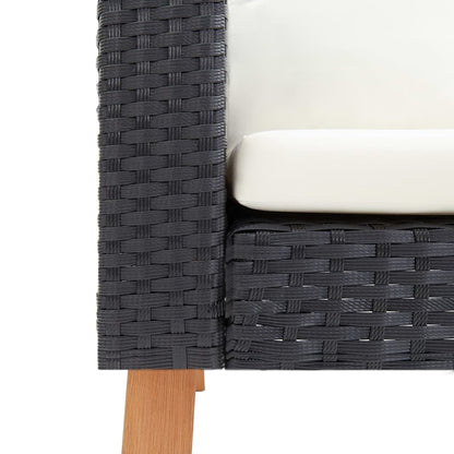 Tuinset Dries - 3-delig - met kussens - zwart
