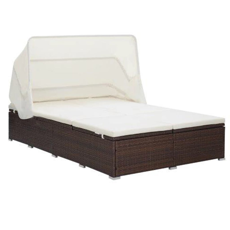 Ligbed Frits - 194x120,5x110 cm - met kussen - bruin – extra afbeelding
