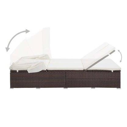Ligbed Frits - 194x120,5x110 cm - met kussen - bruin