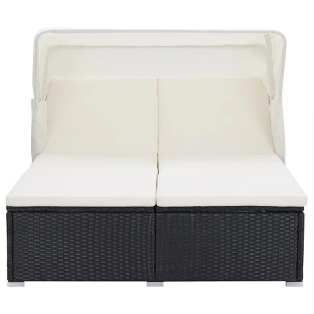 Ligbed Frits - 194x120,5x110 cm - met kussen - zwart